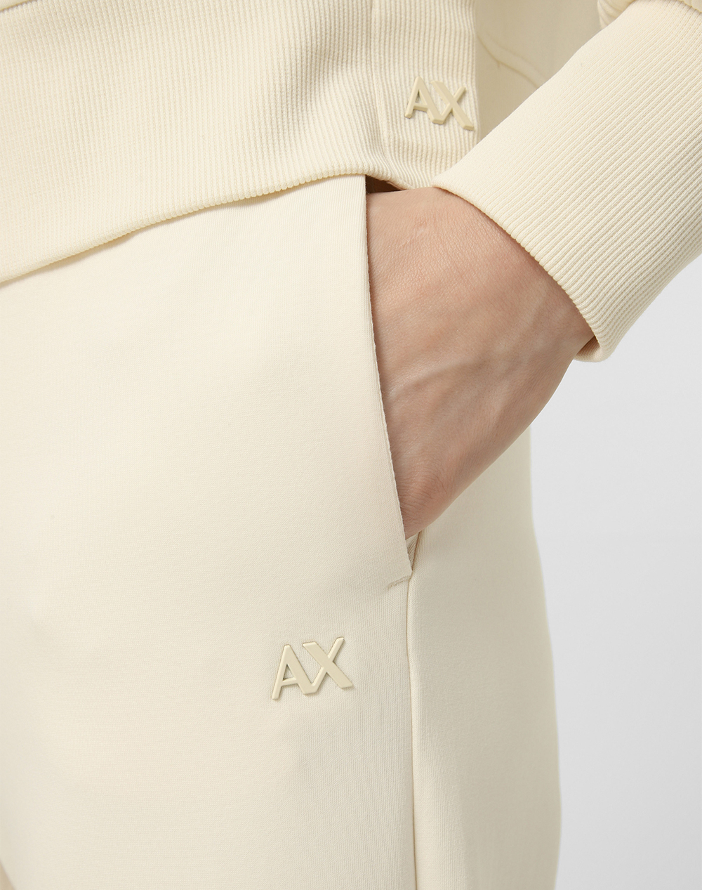 Armani Exchange Trouser Xw001830Af10818-U1003 Cream Γυναικεία ρούχα παντελόνια παντελόνι Φορμας Politikos Shop Πολιτικός