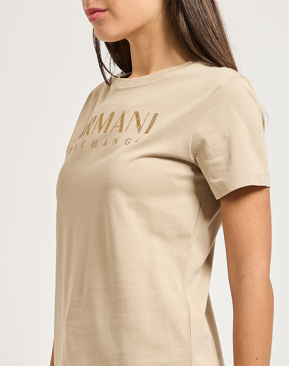 Armani Exchange T-Shirt Xw002294Af17172-U6223 Biege Γυναικεία ρούχα μπλούζες Τ-Shirt Politikos Shop Πολιτικός