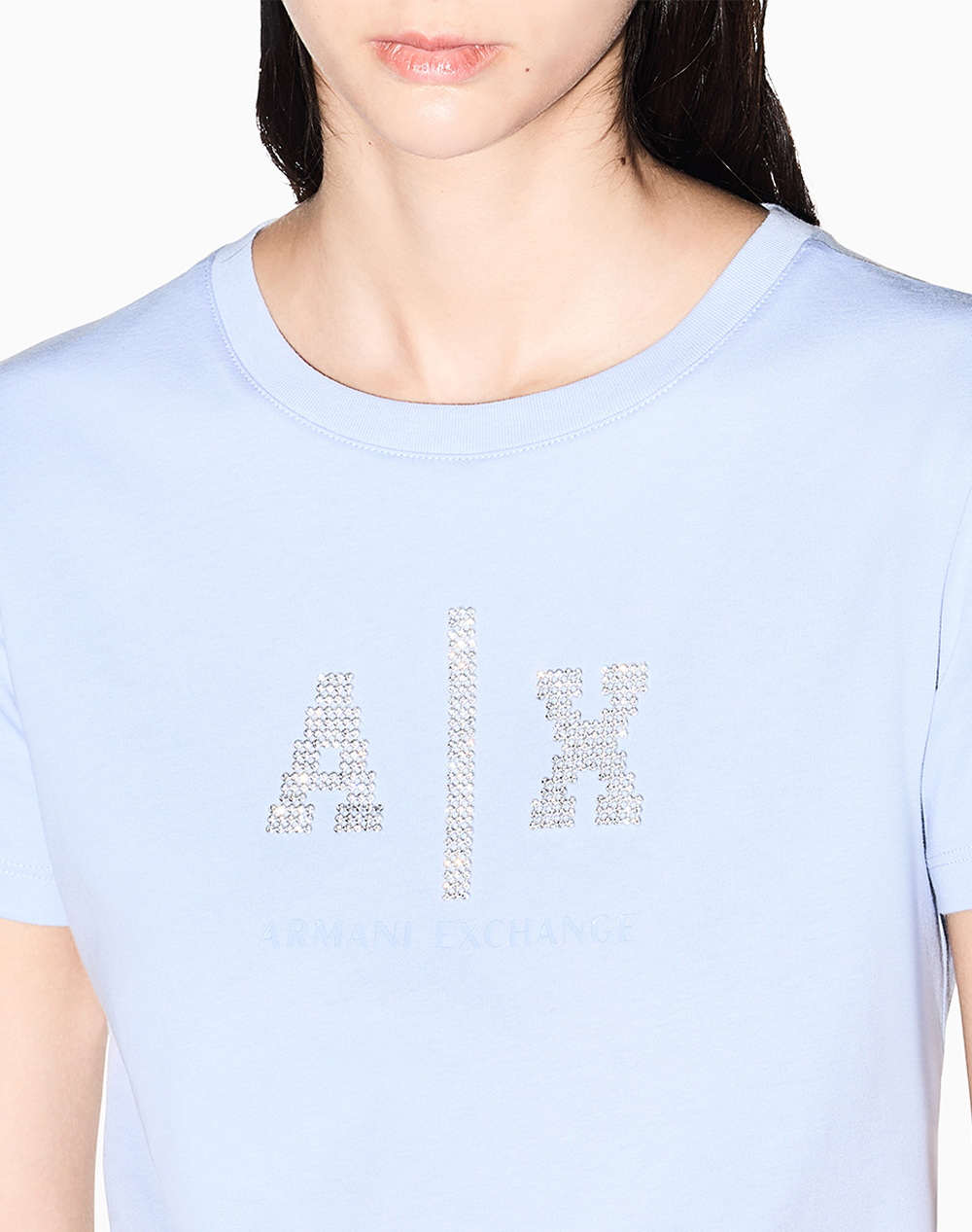 Armani Exchange T-Shirt Xw002348Af10356-U9333 Lightblue Γυναικεία ρούχα μπλούζες Τ-Shirt Politikos Shop Πολιτικός