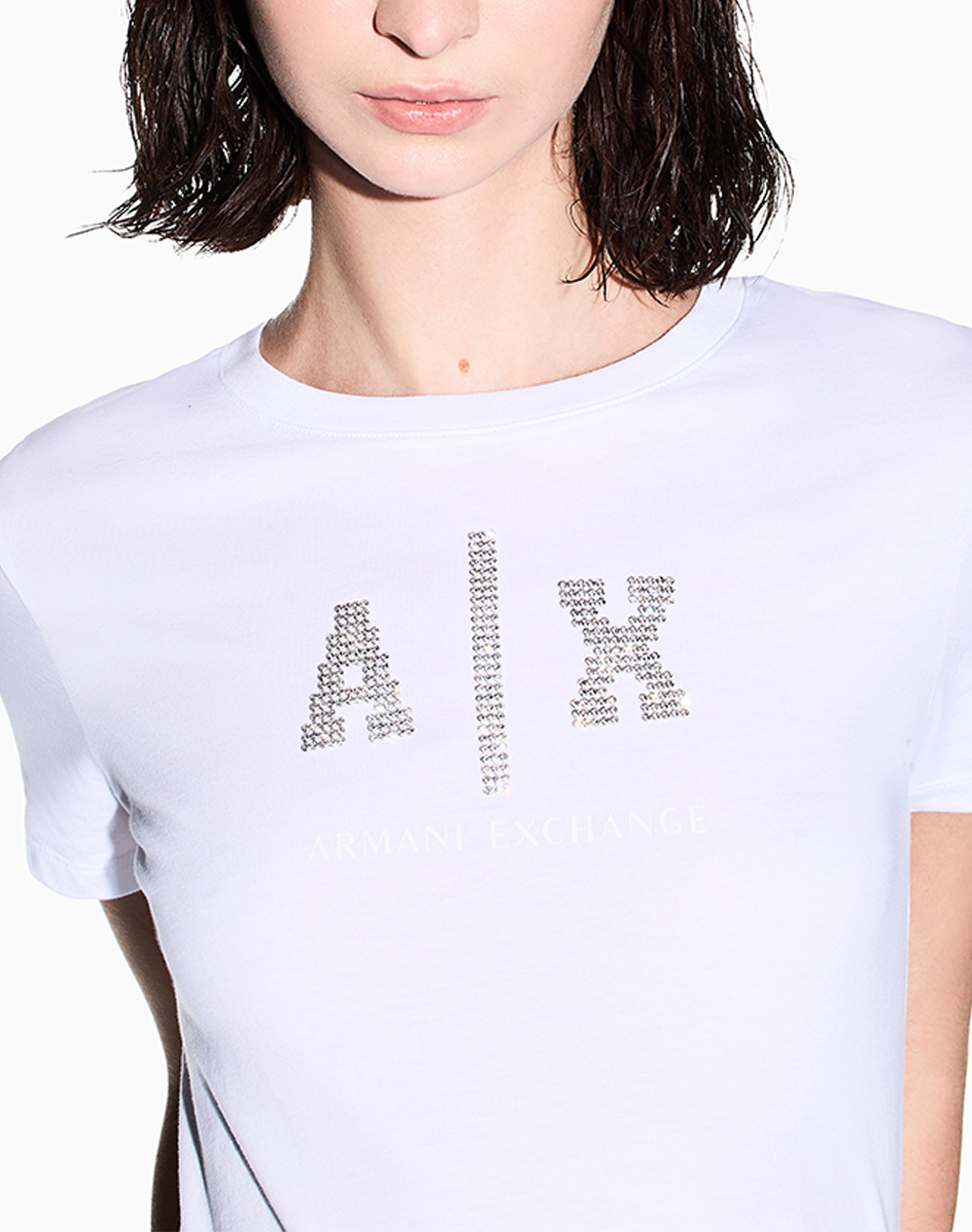 Armani Exchange T-Shirt Xw002348Af10356-U0002 White Γυναικεία ρούχα μπλούζες Τ-Shirt Politikos Shop Πολιτικός