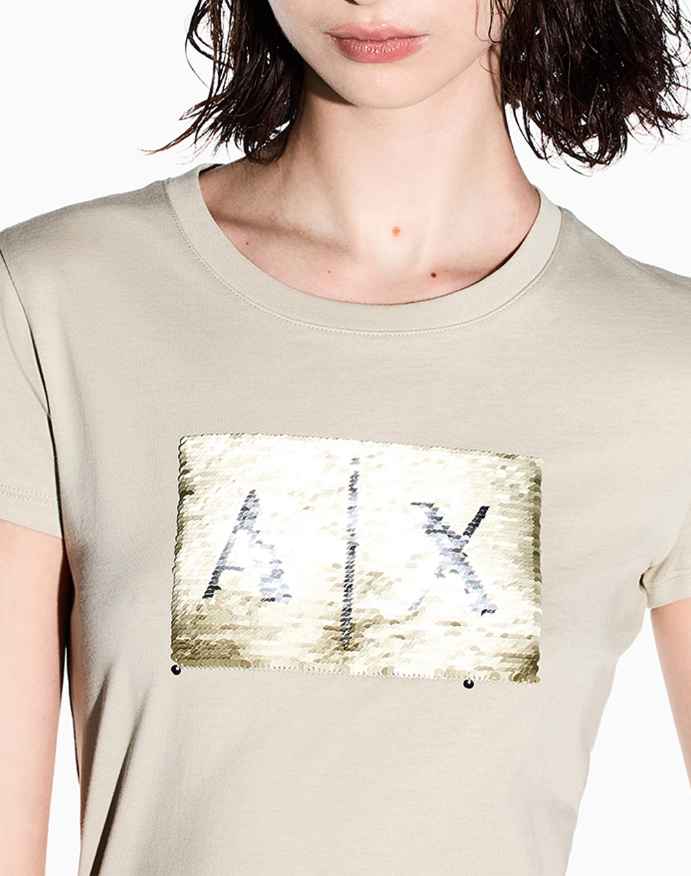 Armani Exchange T-Shirt 8Nytdlyj73Z-U6275 Biege Γυναικεία ρούχα μπλούζες Τ-Shirt Politikos Shop Πολιτικός