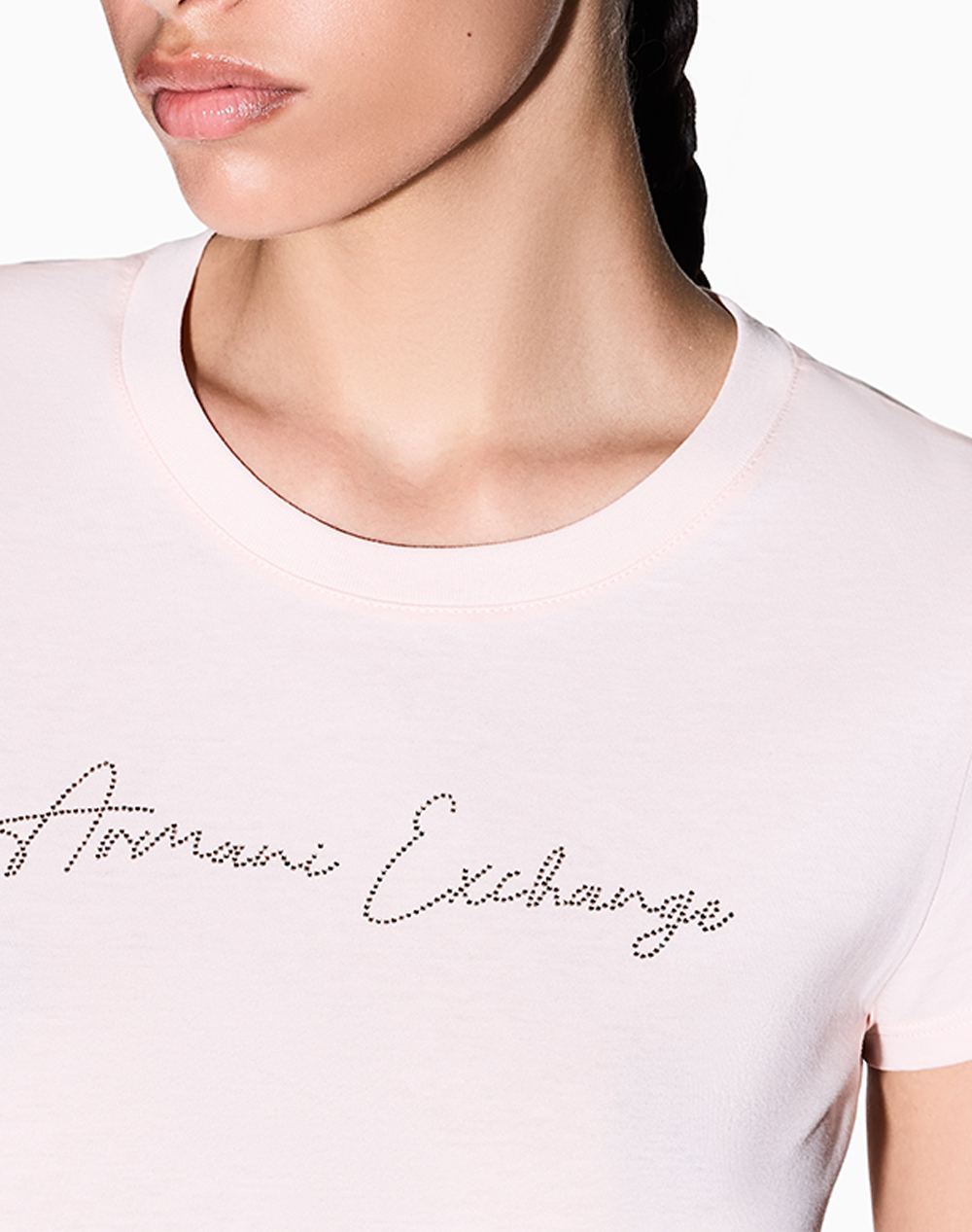 Armani Exchange T-Shirt Xw001457Af10356-U4104 Lightpink Γυναικεία ρούχα μπλούζες Τ-Shirt Politikos Shop Πολιτικός
