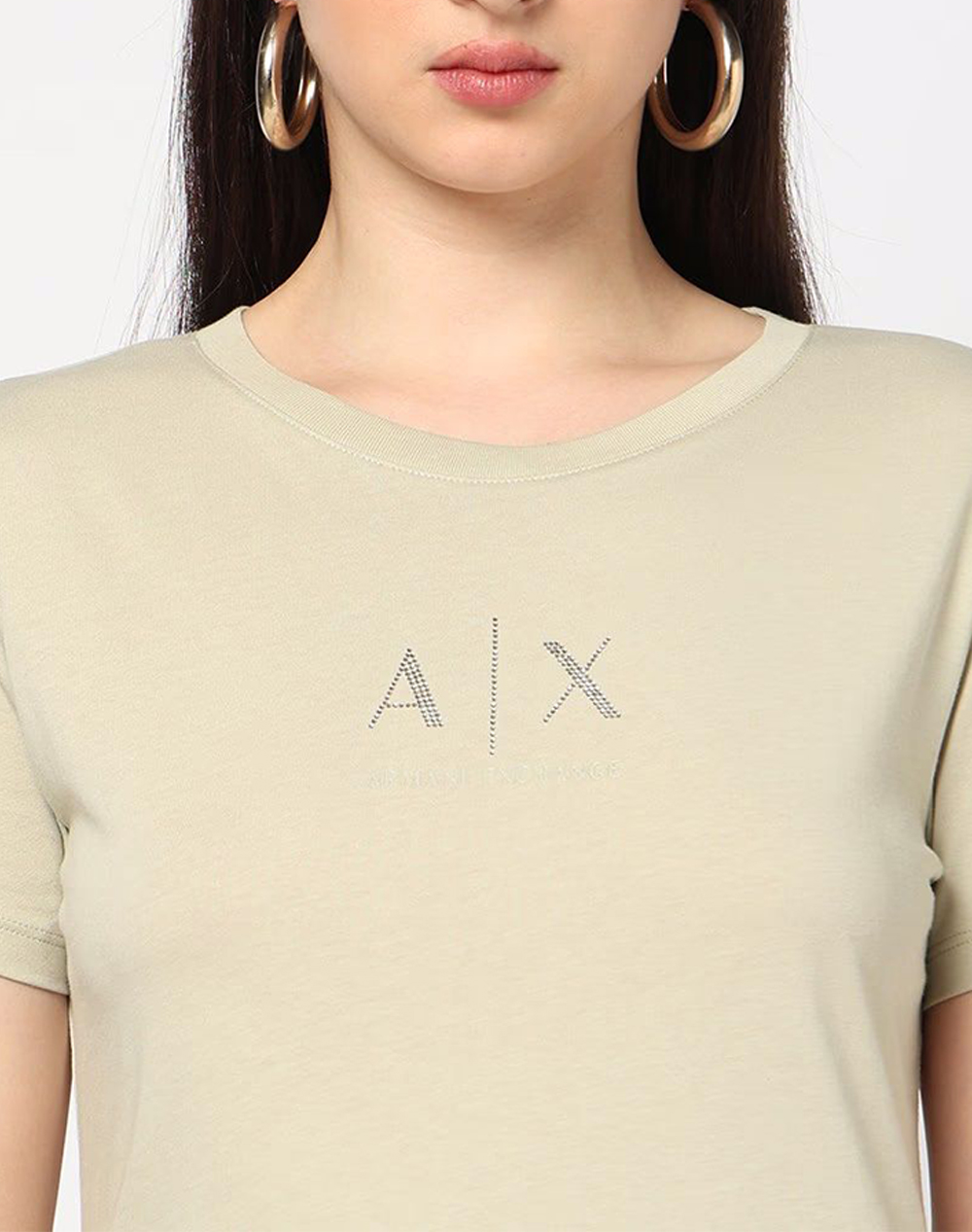 Armani Exchange T-Shirt Xw001459Af10356-U6275 Biege Γυναικεία ρούχα μπλούζες Τ-Shirt Politikos Shop Πολιτικός