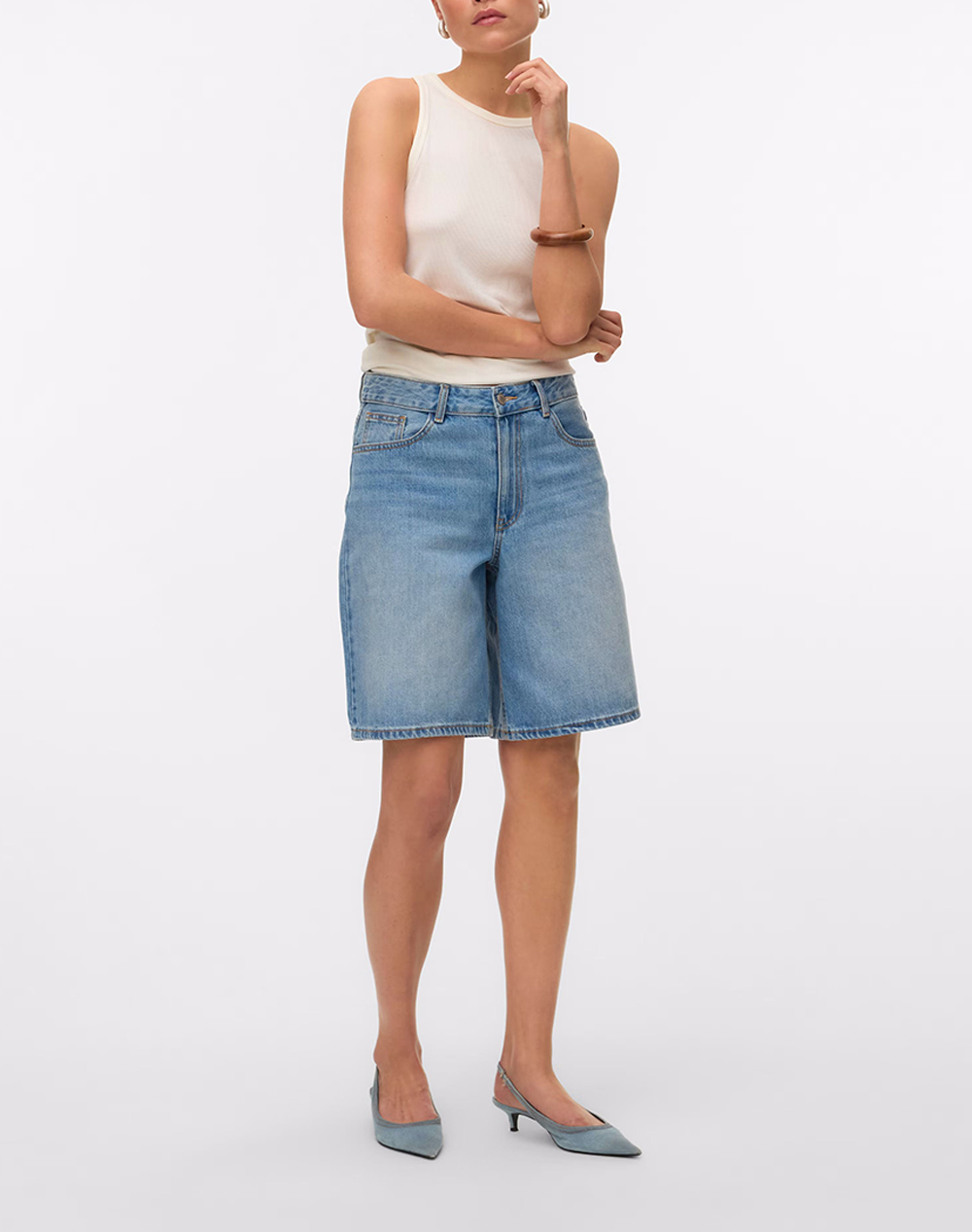Aware Awsage Hr Bermuda Shorts 10328836-Light Blue Denim Denimlightblue Γυναικεία ρούχα Σορτς Βερμουδες Politikos Shop Πολιτικός