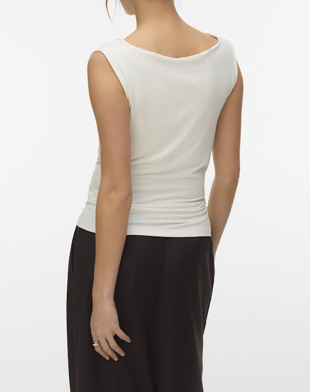 AWARE BY VERO MODA AWBREA HEAVEN SL WATERFALL TOP 10344258-Snow White White φωτογραφία