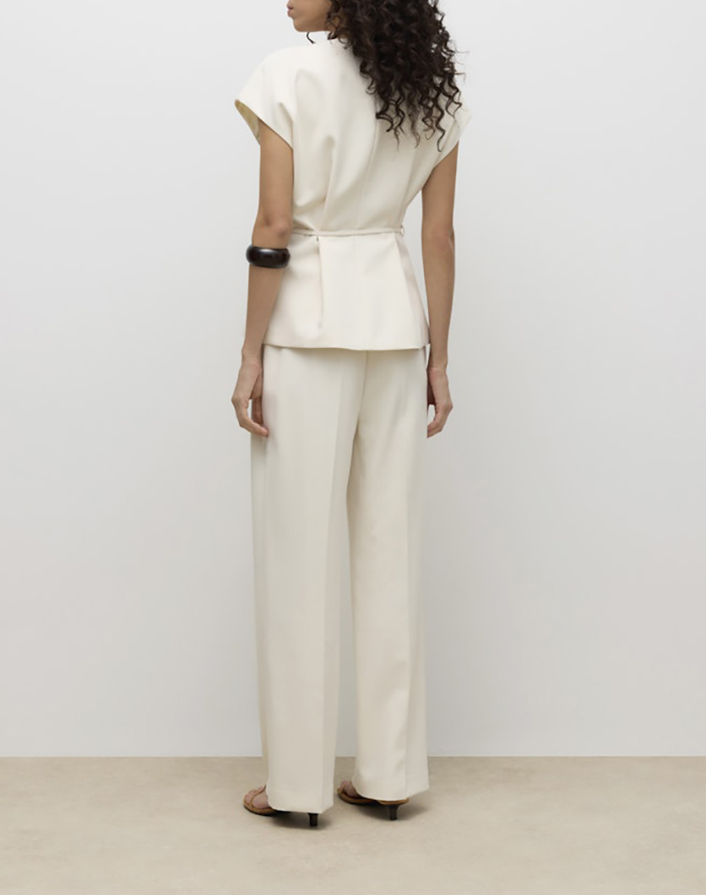 AWARE BY VERO MODA AWVANNAH V-NECK MIDI WAISTCOAT 10339490-Birch Cream φωτογραφία