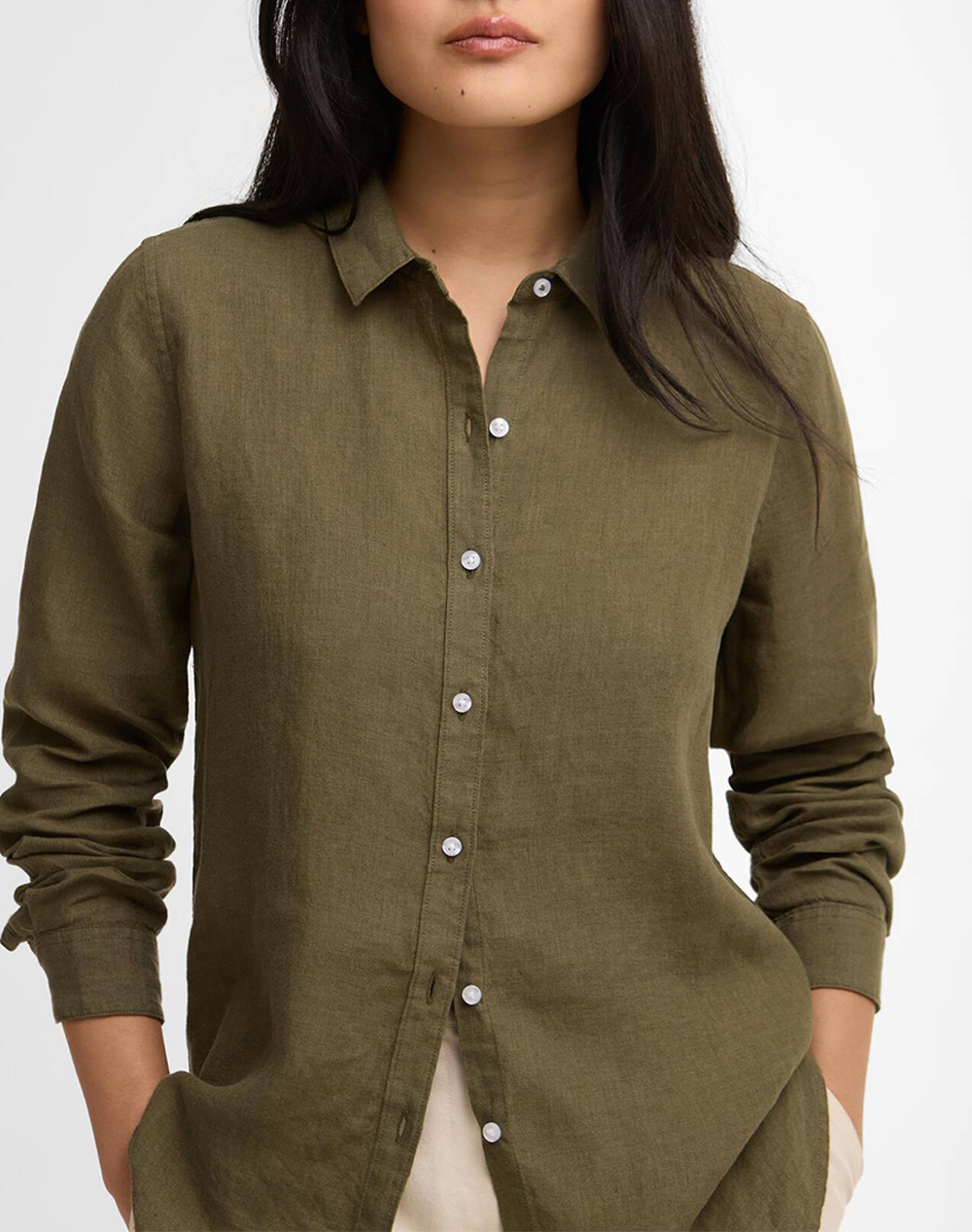 Barbour Πουκαμισο Lsh1315-Brgn18 1 Khaki Γυναικεία ρούχα πουκάμισα Politikos Shop Πολιτικός