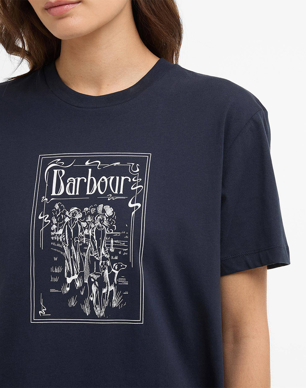 Barbour Μπλούζα T-Shirt Κ Μ Lts0710-Brny73 1 Navyblue Γυναικεία ρούχα μπλούζες Τ-Shirt Politikos Shop Πολιτικός