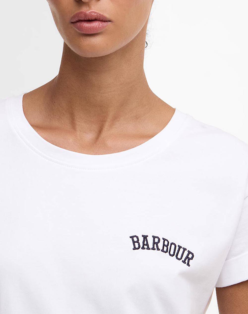 Barbour Μπλούζα T-Shirt Κ Μ Lts0718-Brwh11 White Γυναικεία ρούχα μπλούζες Τ-Shirt Politikos Shop Πολιτικός