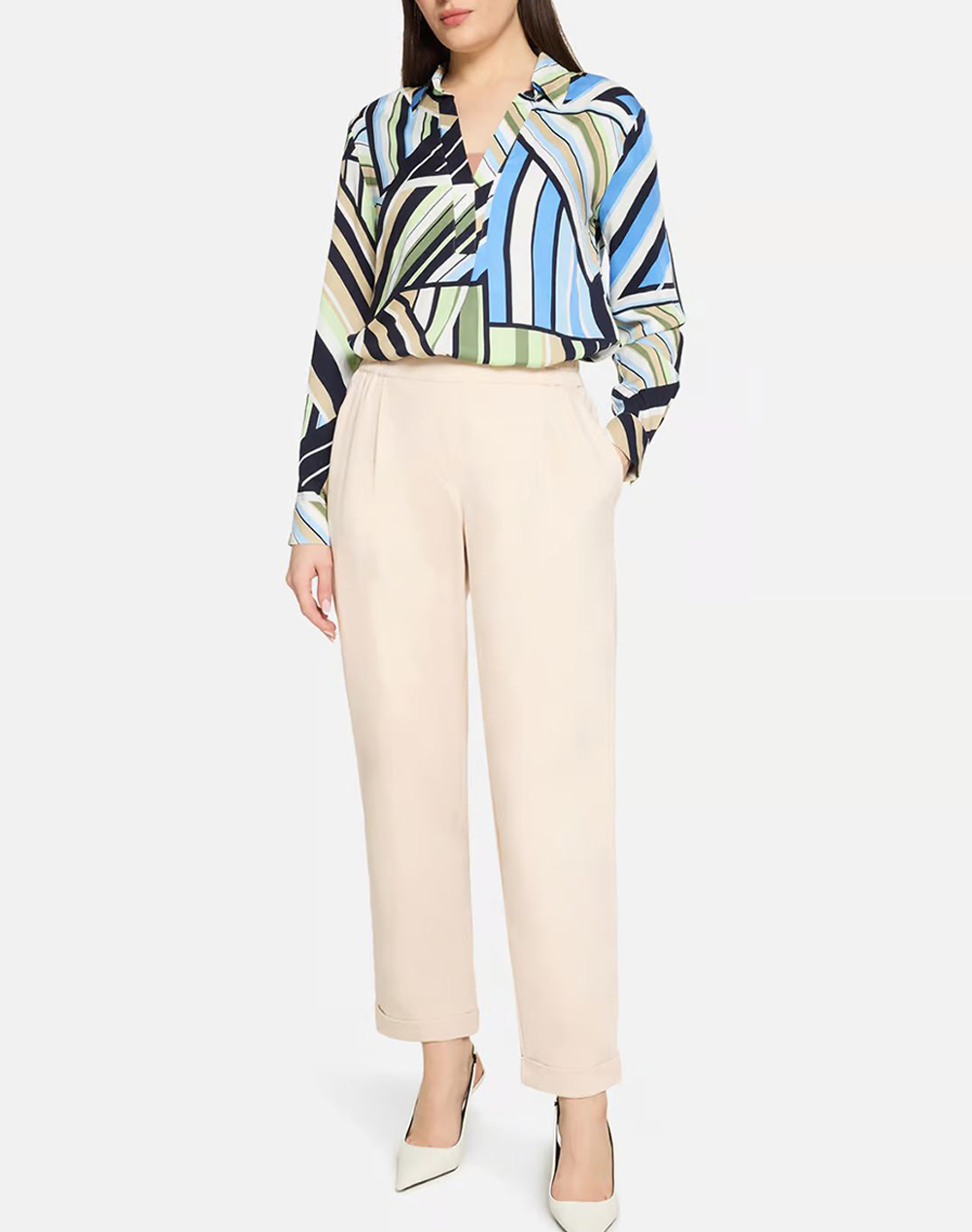 Betty Barclay Pants 6161 1838-9106 Biege Γυναικεία ρούχα παντελόνια Υφασματινα Politikos Shop Πολιτικός