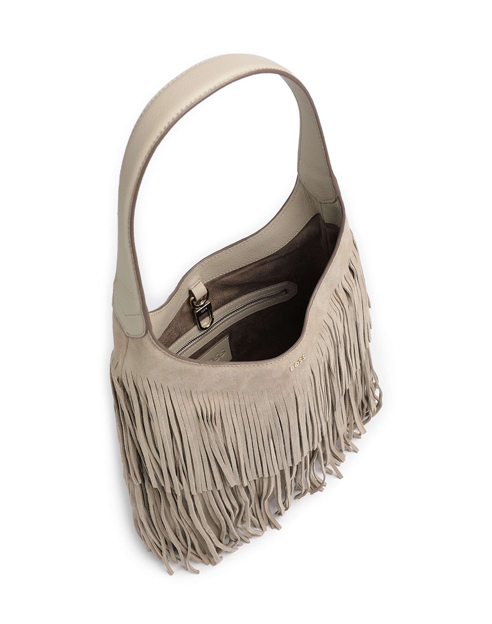 Boss Lenah Hobo Fr 10197881 01 50558004-273 Biege Γυναικεία αξεσουάρ τσάντες Politikos Shop Πολιτικός