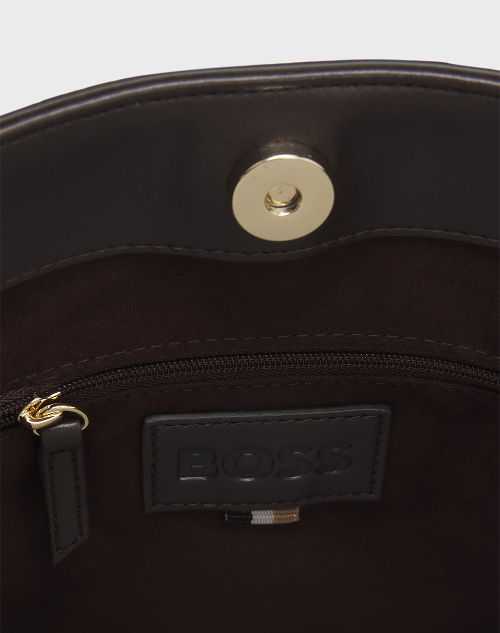 Boss Anett Bucket W 10279929 01 50563195-207 Darkbrown Γυναικεία αξεσουάρ τσάντες Politikos Shop Πολιτικός