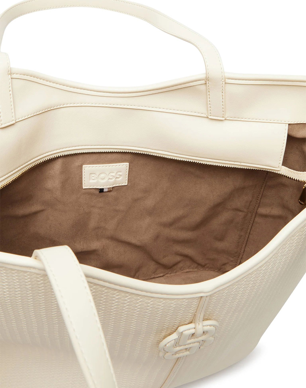 Boss Anett New Big Tote W 10279929 01 50563192-119 Offwhite Γυναικεία αξεσουάρ τσάντες Politikos Shop Πολιτικός