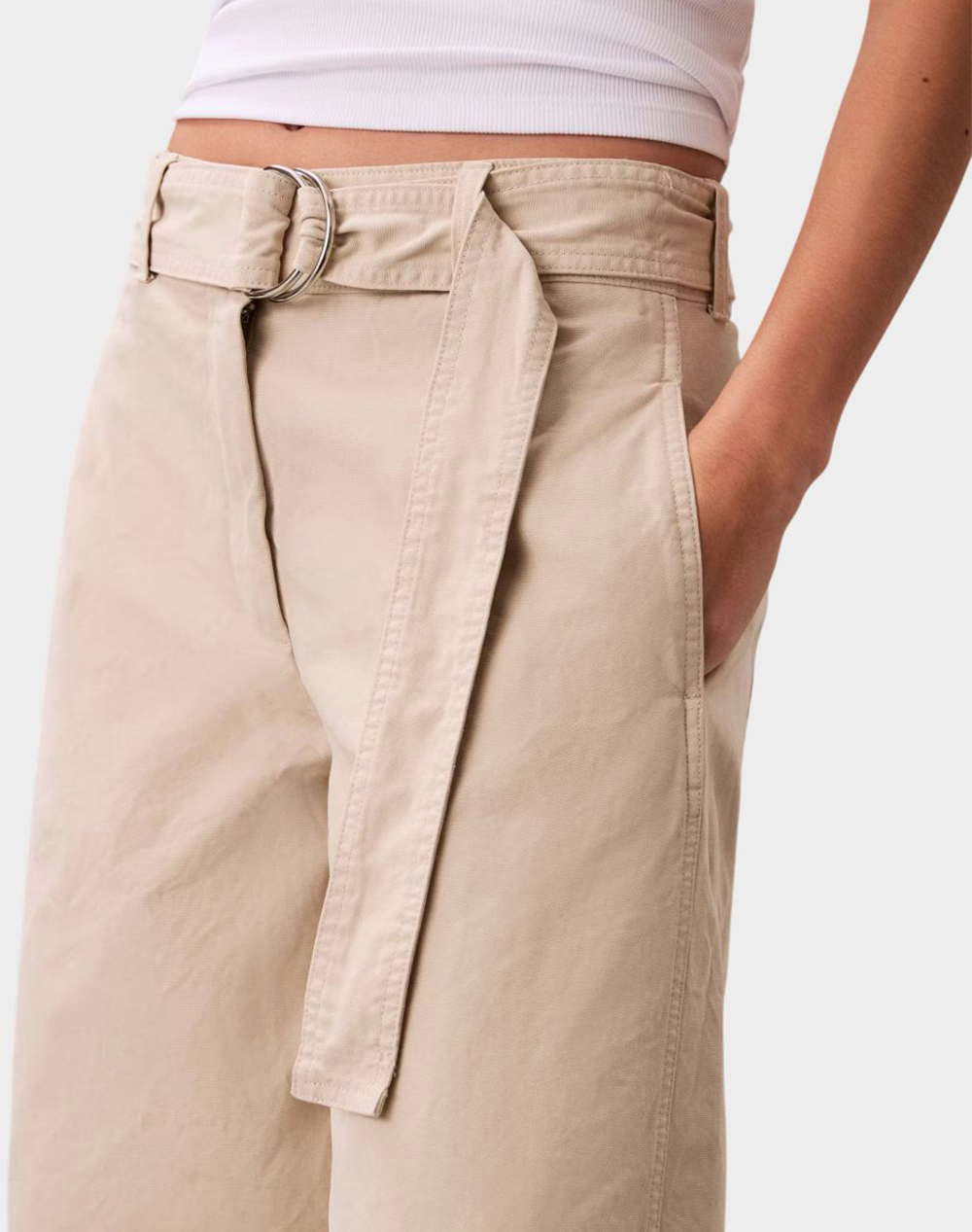 CALVIN KLEIN JEANS COTTON SEAMED PANT LV044E619G-2F2 Biege φωτογραφία