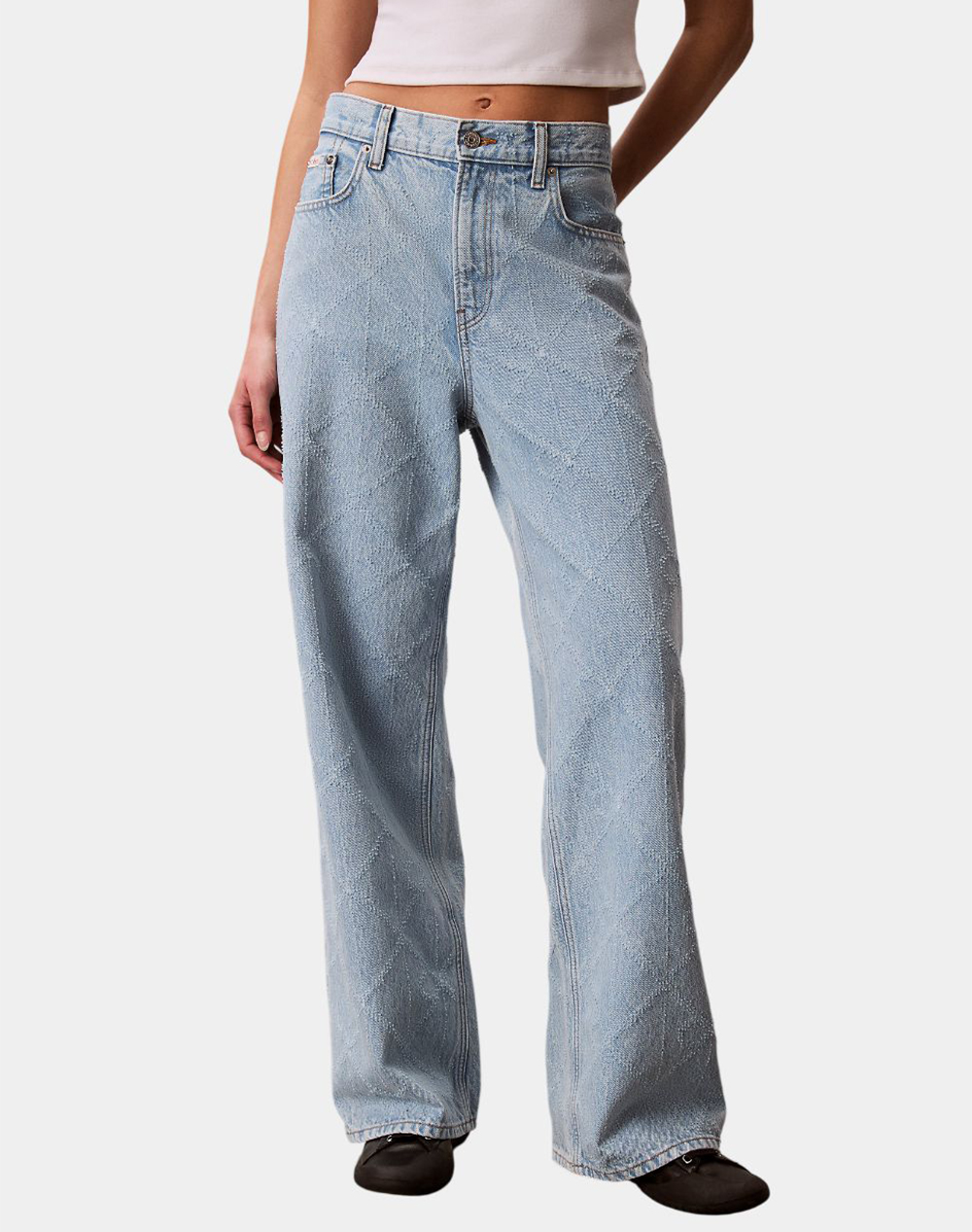 CALVIN KLEIN JEANS LOW RISE BAGGY NEEDLEPUNCH CK TR LV047F495G-3U8RG DenimLightBlue