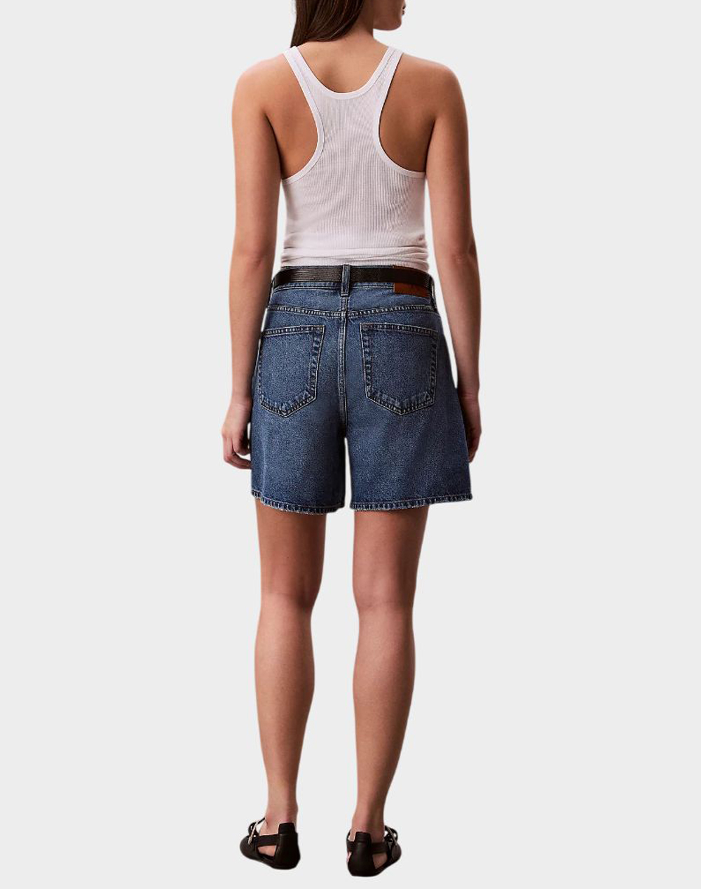 CALVIN KLEIN JEANS HI RISE A-LINE SHORT BLUE CAROLI LV047F676G-21R DenimBlue φωτογραφία