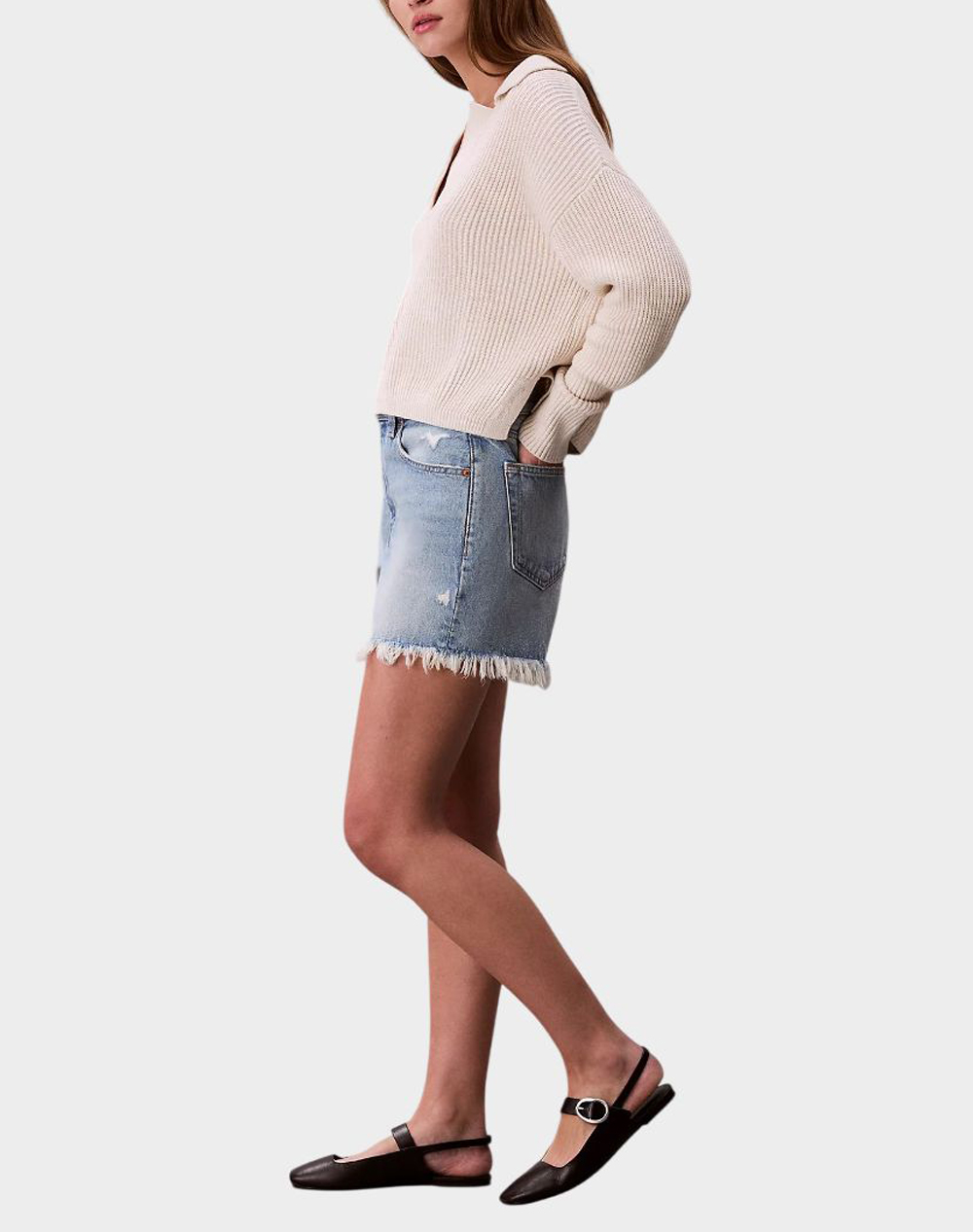 CALVIN KLEIN JEANS 90S SHORT 3 IN BARDOT BLUE LV047F765G-XHE DenimLightBlue φωτογραφία