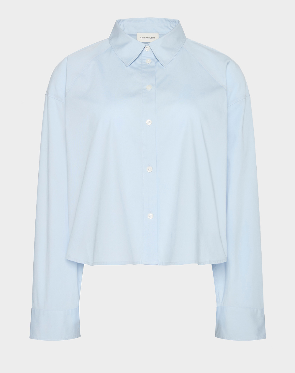 CALVIN KLEIN JEANS SOLID BOXY CROPPED SHIRT LV047C141G-24Q LightBlue