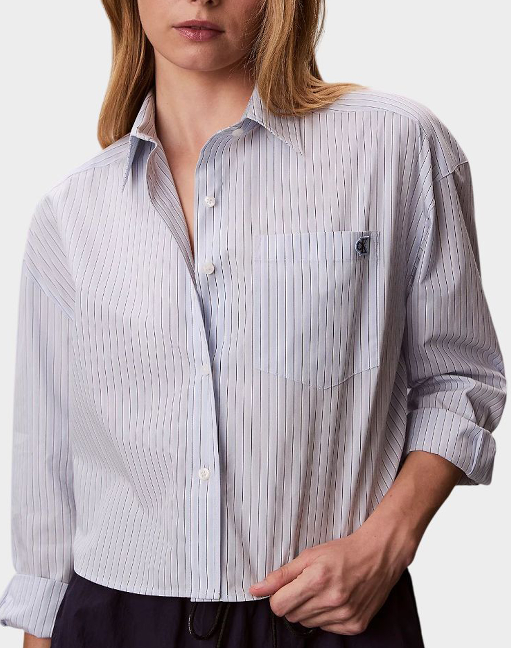 CALVIN KLEIN JEANS YARNDYE COTTON POPLIN CROPPED SH LV047F105G-C1O Mixed