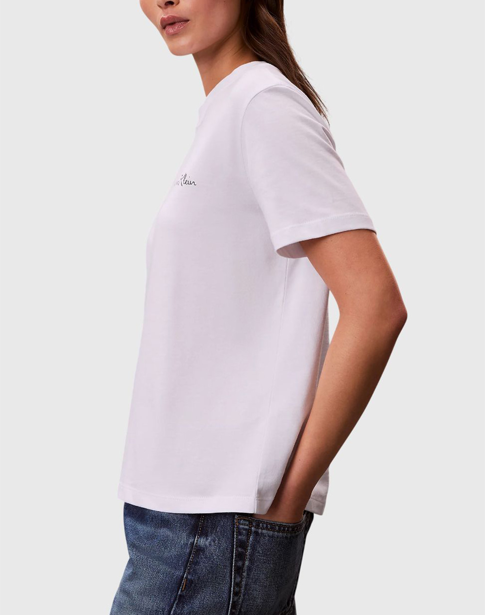 Calvin Klein Ss Classic Graphic Tee Lv047E809G-Yaa White Γυναικεία ρούχα μπλούζες Τ-Shirt Politikos Shop Πολιτικός