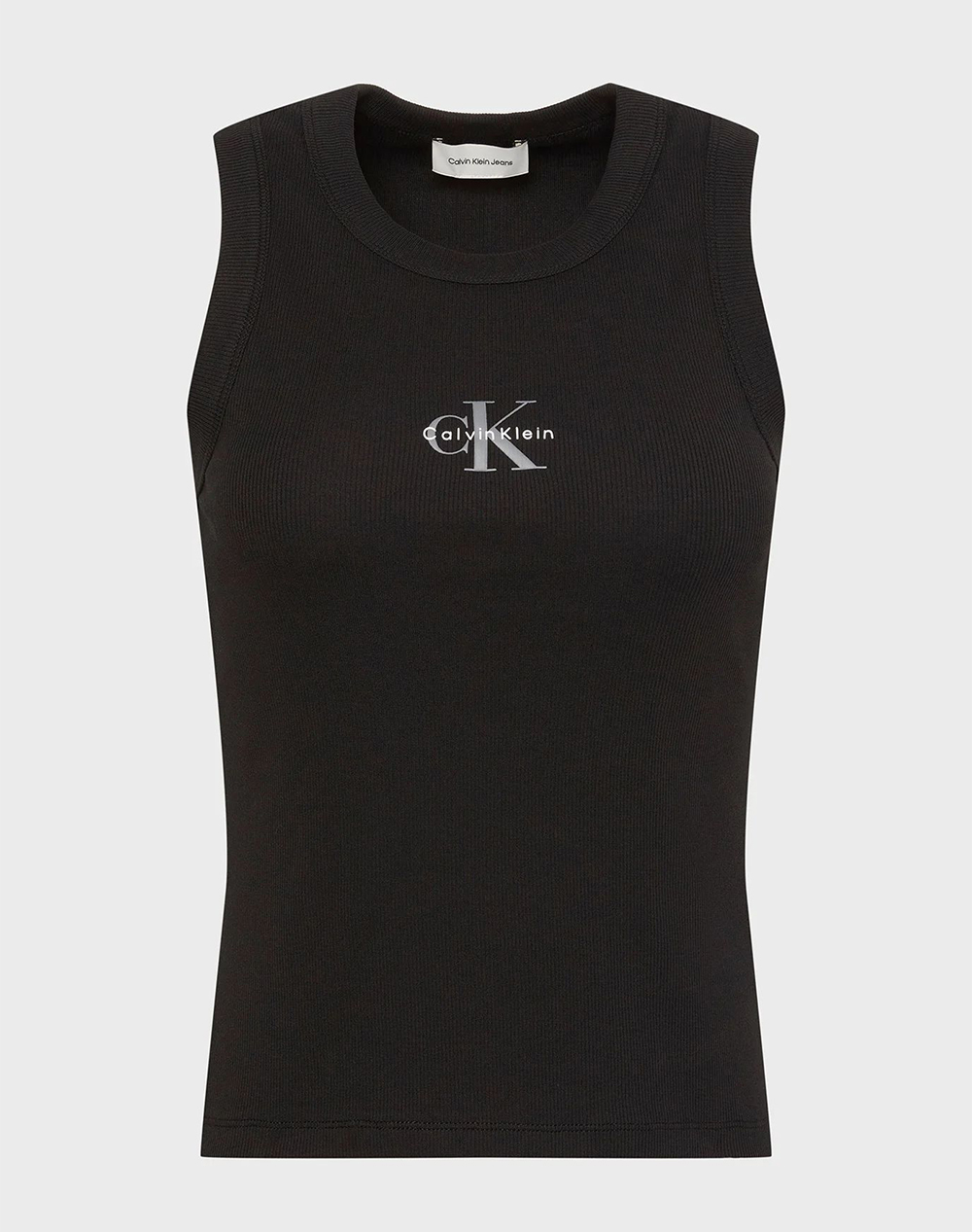 Calvin Klein Jeans Sl Monogram Rib Tank Lv047E200G-Ub1 Black Γυναικεία ρούχα μπλούζες Τοπ Κορμακια Politikos Shop Πολιτικός