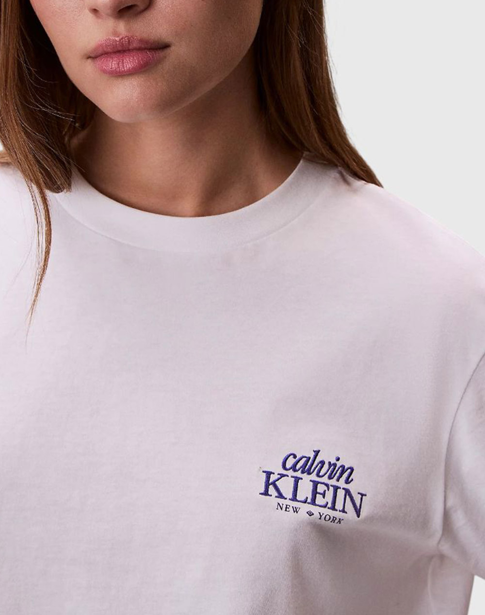 Calvin Klein Jeans Ss Boxy Graphic T-Shirt Lv047F801G-Yaf White Γυναικεία ρούχα μπλούζες Τ-Shirt Politikos Shop Πολιτικός