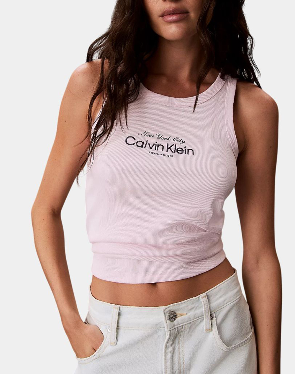 CALVIN KLEIN JEANS CONTOUR 2X2 RIB GRAPHIC TANK LV047F816G-8Z6 LightPink φωτογραφία