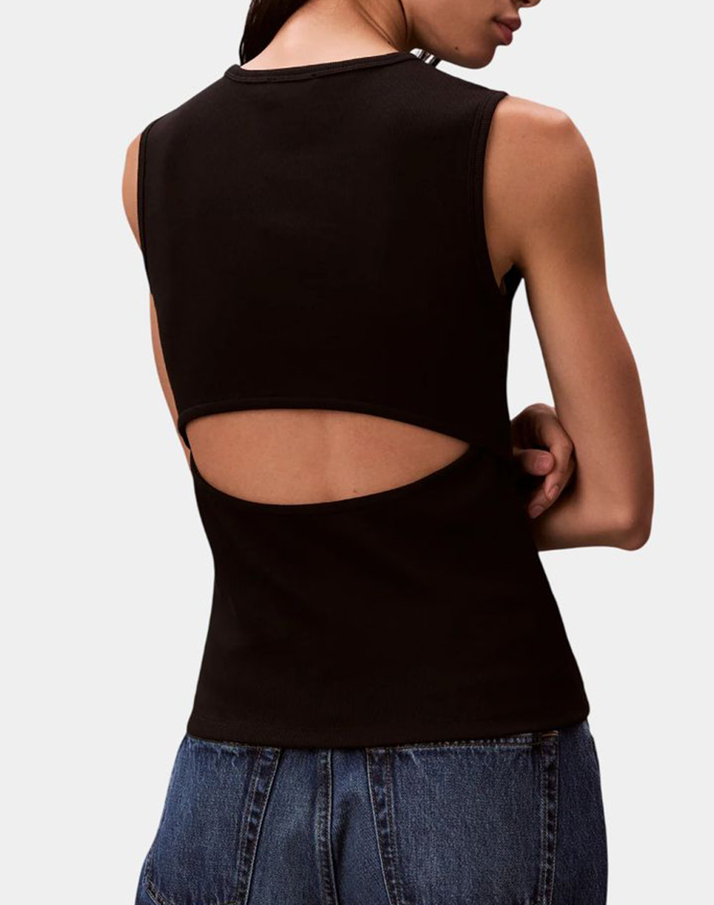 CALVIN KLEIN CALVIN KLEIN JEANS SL WOVEN LABEL 2X2 BABY RIB CUTO LV047F246G-UB1 Black - 2