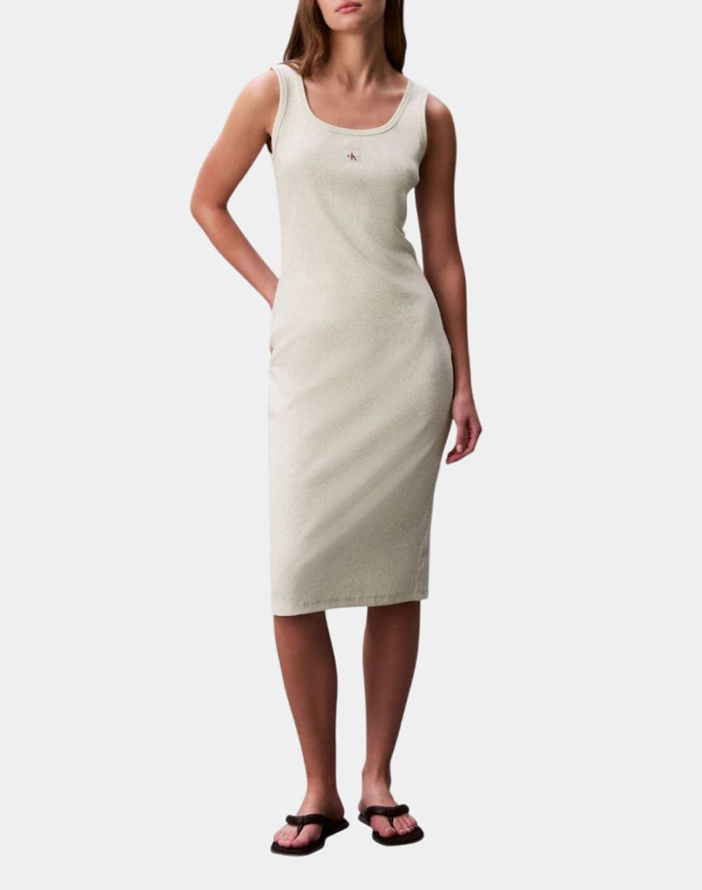 CALVIN KLEIN JEANS SL BABY RIB WOVEN LABEL SQUARE N LV047F257G-P4P Cream