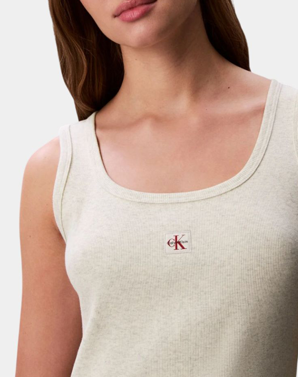 CALVIN KLEIN JEANS SL BABY RIB WOVEN LABEL SQUARE N LV047F257G-P4P Cream φωτογραφία