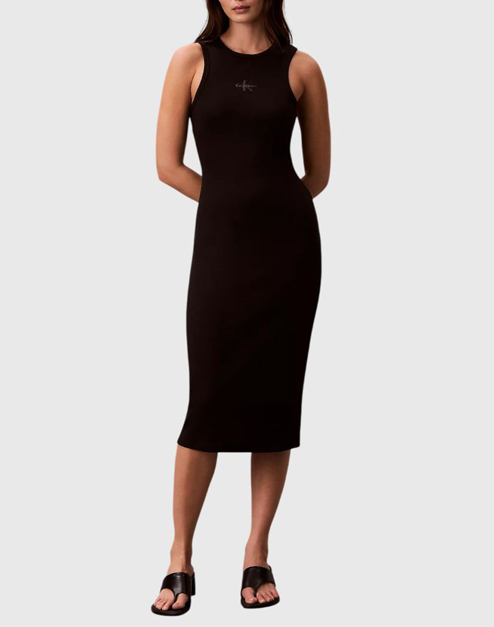 CALVIN KLEIN JEANS SL MONOLOGO BABY RIB TANK MIDI D LV047F242G-UB1 Black