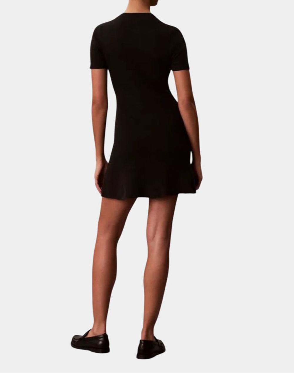 CALVIN KLEIN JEANS COTTON RIB SS MINI DRESS LV047F325G-UB1 Black