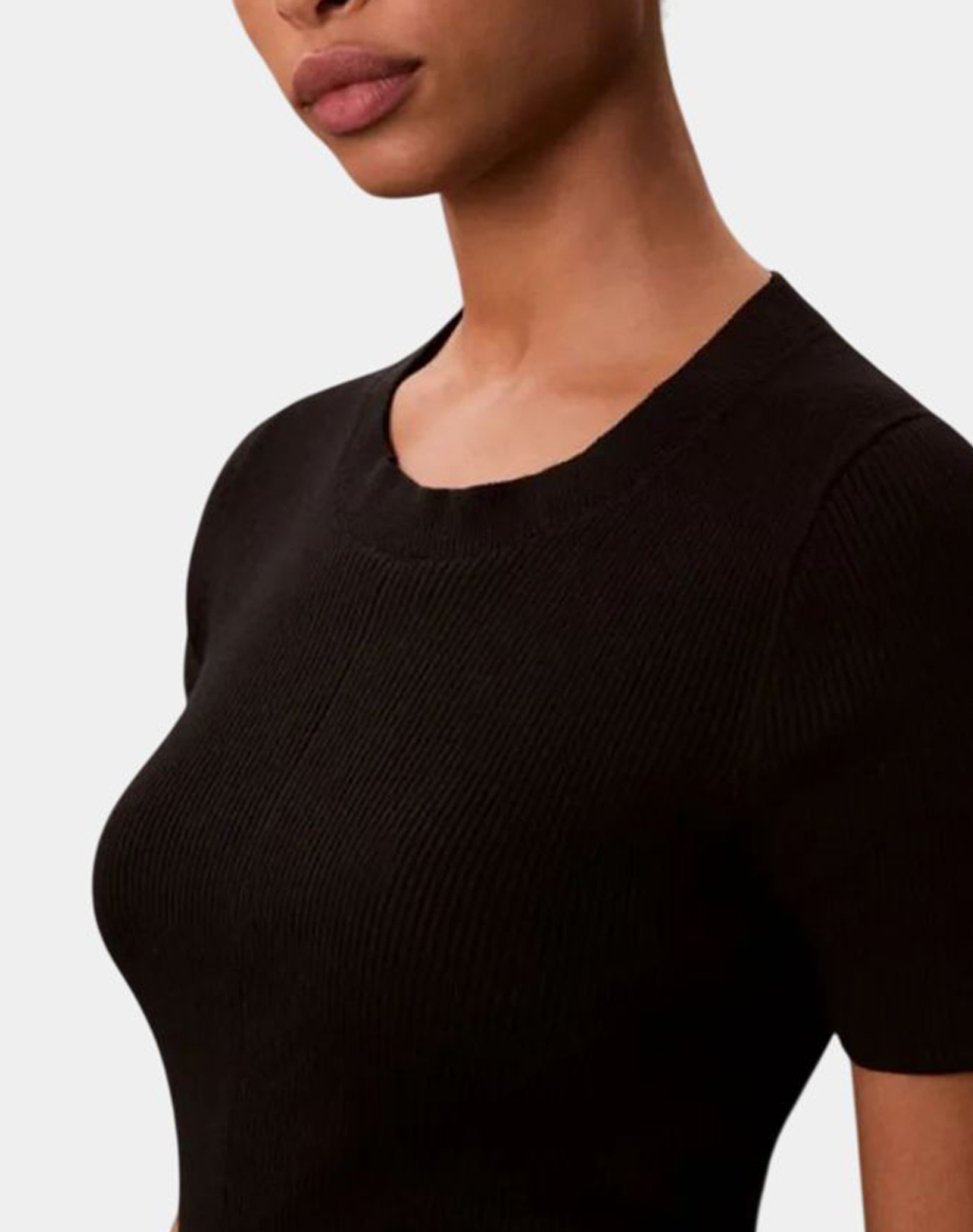 Calvin Klein Jeans Cotton Rib Ss Mini Dress Lv047F325G-Ub1 Black Γυναικεία ρούχα φορέματα Politikos Shop Πολιτικός