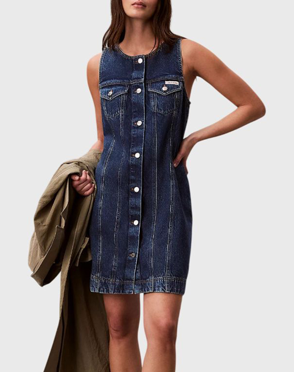 CALVIN KLEIN JEANS WHS SLVLS MINI TRUCKER DRESS MAD LV047F761G-0LX DenimBlue