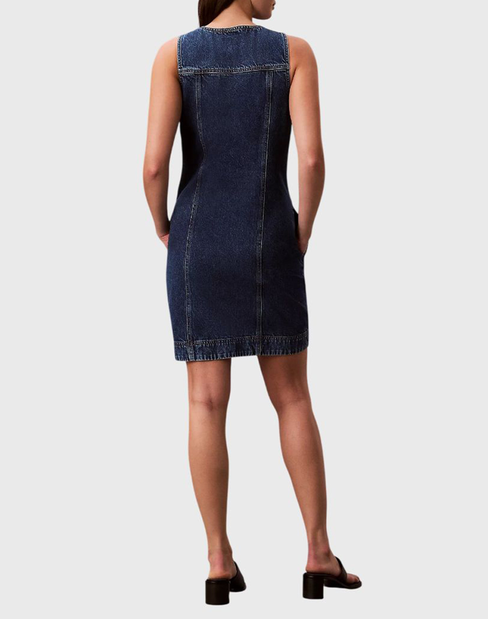 CALVIN KLEIN JEANS WHS SLVLS MINI TRUCKER DRESS MAD LV047F761G-0LX DenimBlue