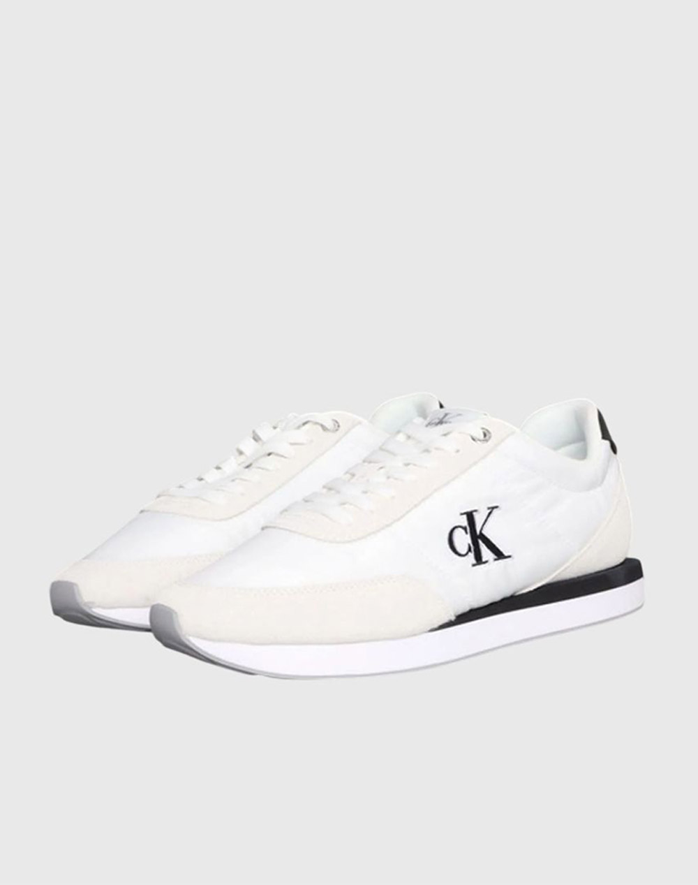 CALVIN KLEIN RETRO RUNNER LACE UP NYLON MG YW0YW01990-01W White