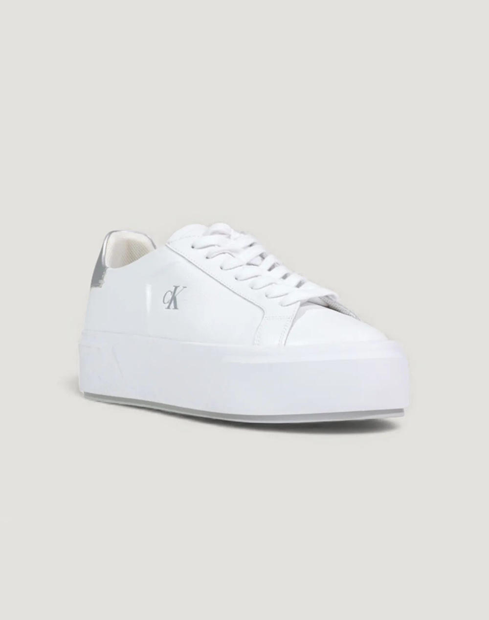 CALVIN KLEIN CALVIN KLEIN JEANS FLATFORM LACE UP LTH MET MG YW0YW01929-0LC White - 2