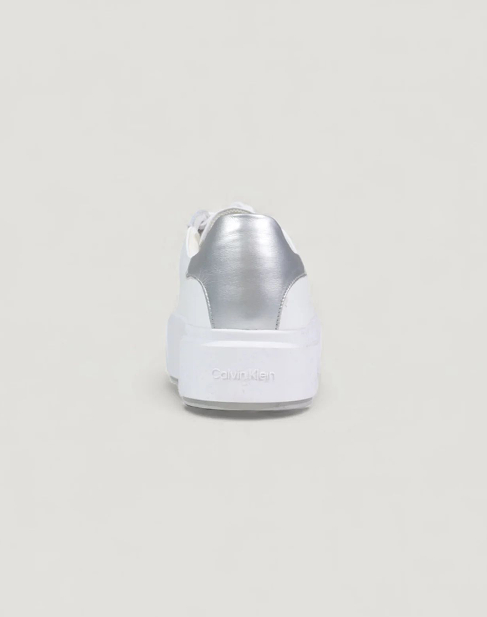 Calvin Klein Jeans Flatform Lace Up Lth Met Mg Yw0Yw01929-0Lc White Γυναικεία παπούτσια Sneakers Politikos Shop Πολιτικός