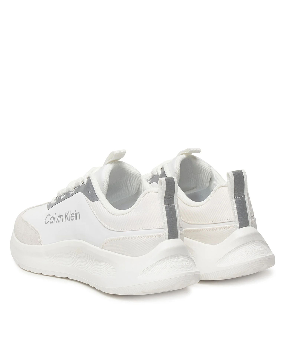 Calvin Klein Jeans Light Eva Runner Nyl-Sue Hw0Hw03149-05Y White Γυναικεία παπούτσια Sneakers Politikos Shop Πολιτικός