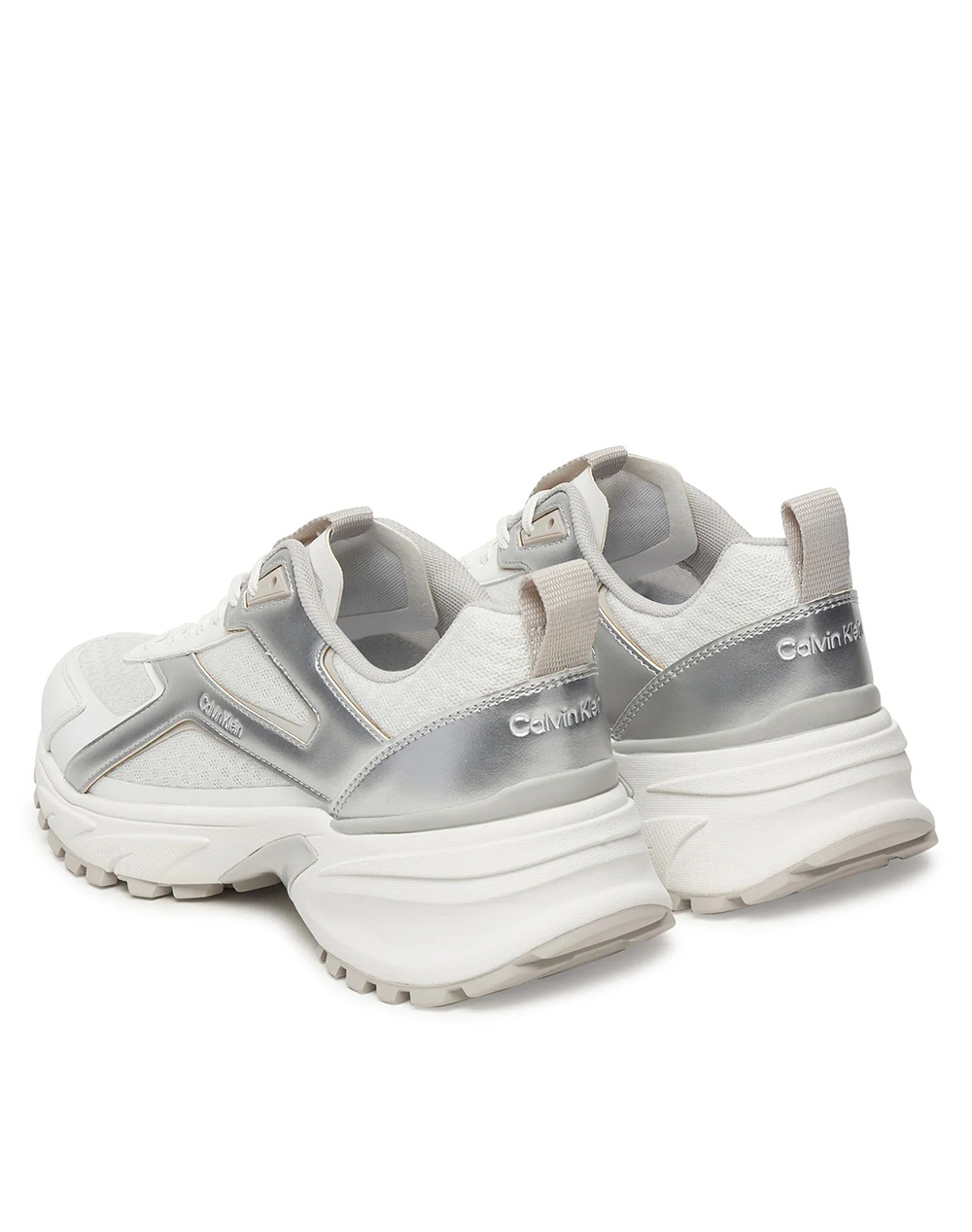 Calvin Klein Jeans Hike Run Ckstripe Mesh Met Hw0Hw03140-05Y White Γυναικεία παπούτσια Sneakers Politikos Shop Πολιτικός