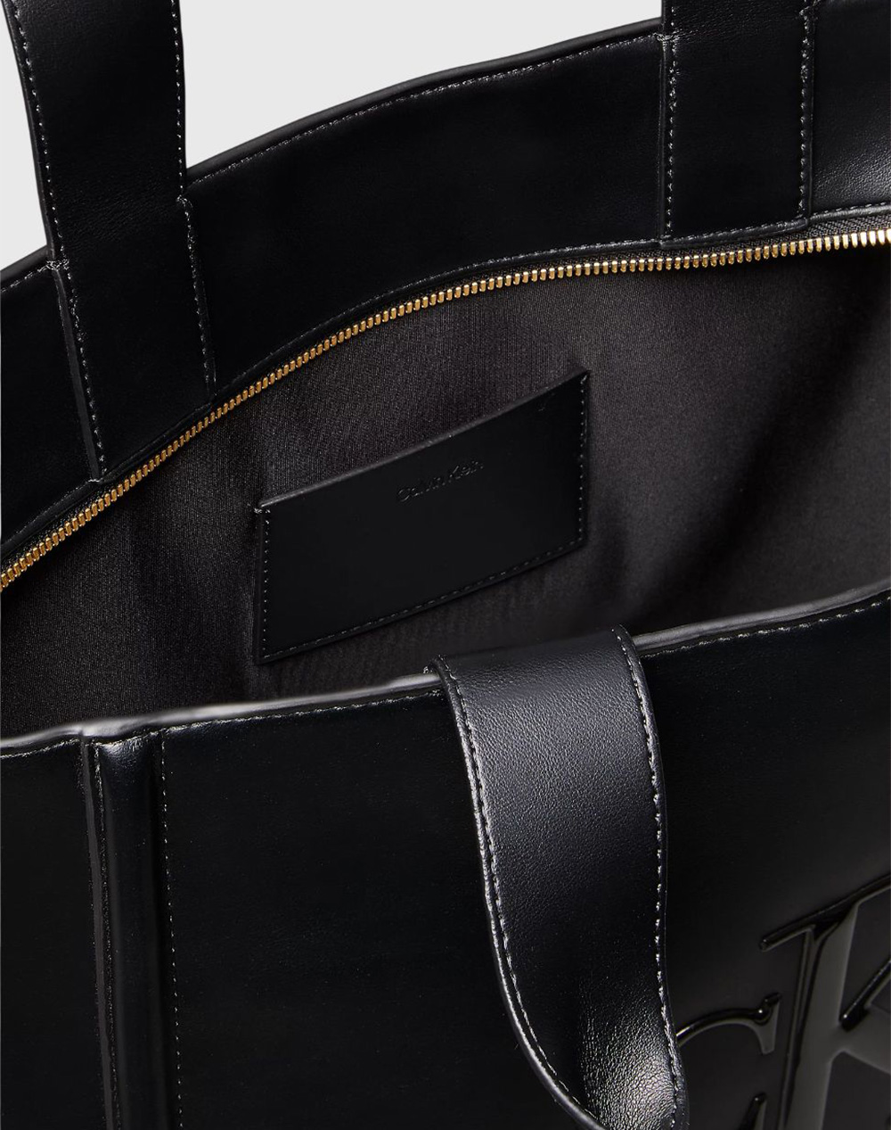 Calvin Klein Raised Ck Medium Tote Lv04F3218G-Ub1 Black Γυναικεία αξεσουάρ τσάντες Politikos Shop Πολιτικός