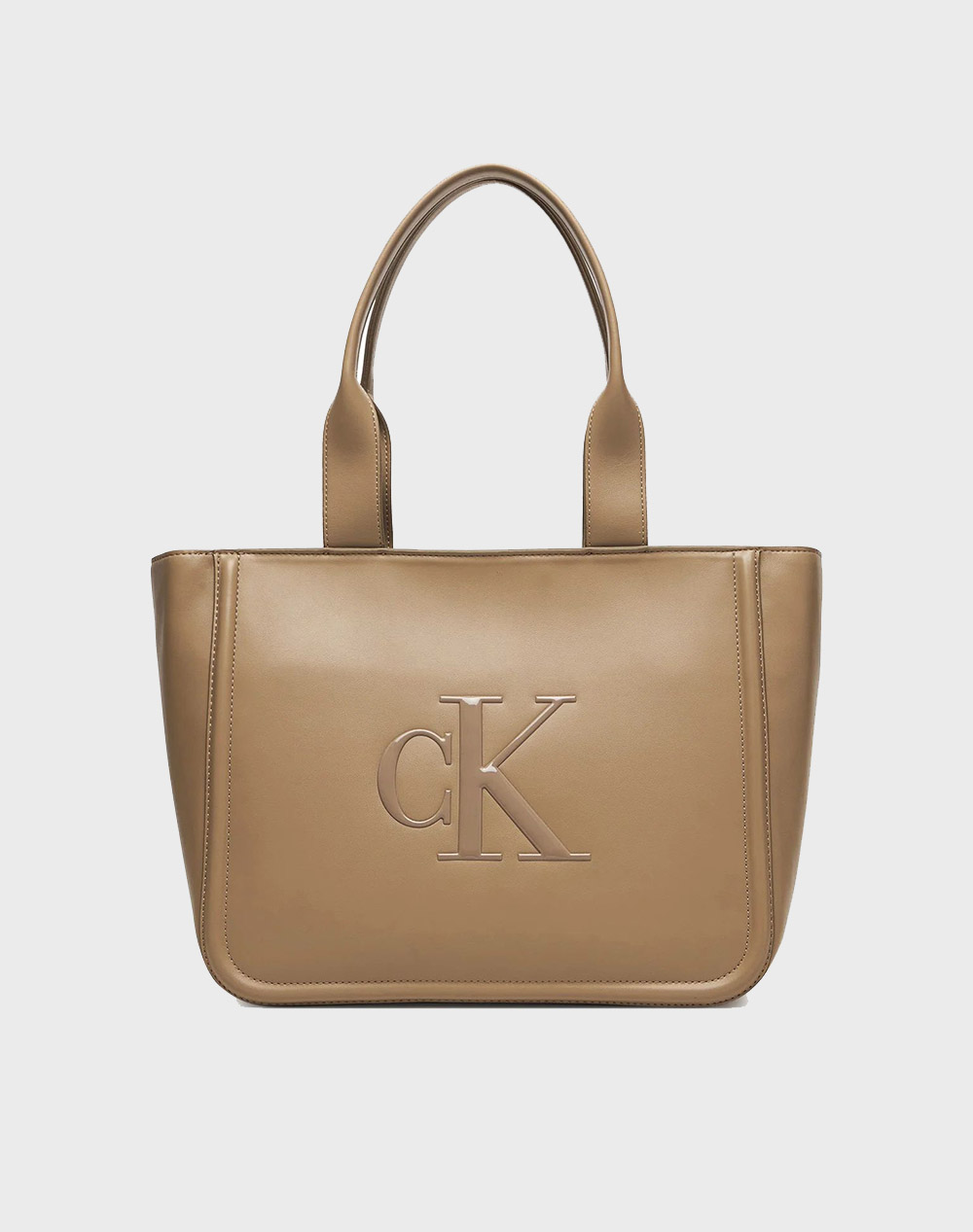 CALVIN KLEIN RAISED CK MEDIUM TOTE LV04F3218G-VFU SandyBrown