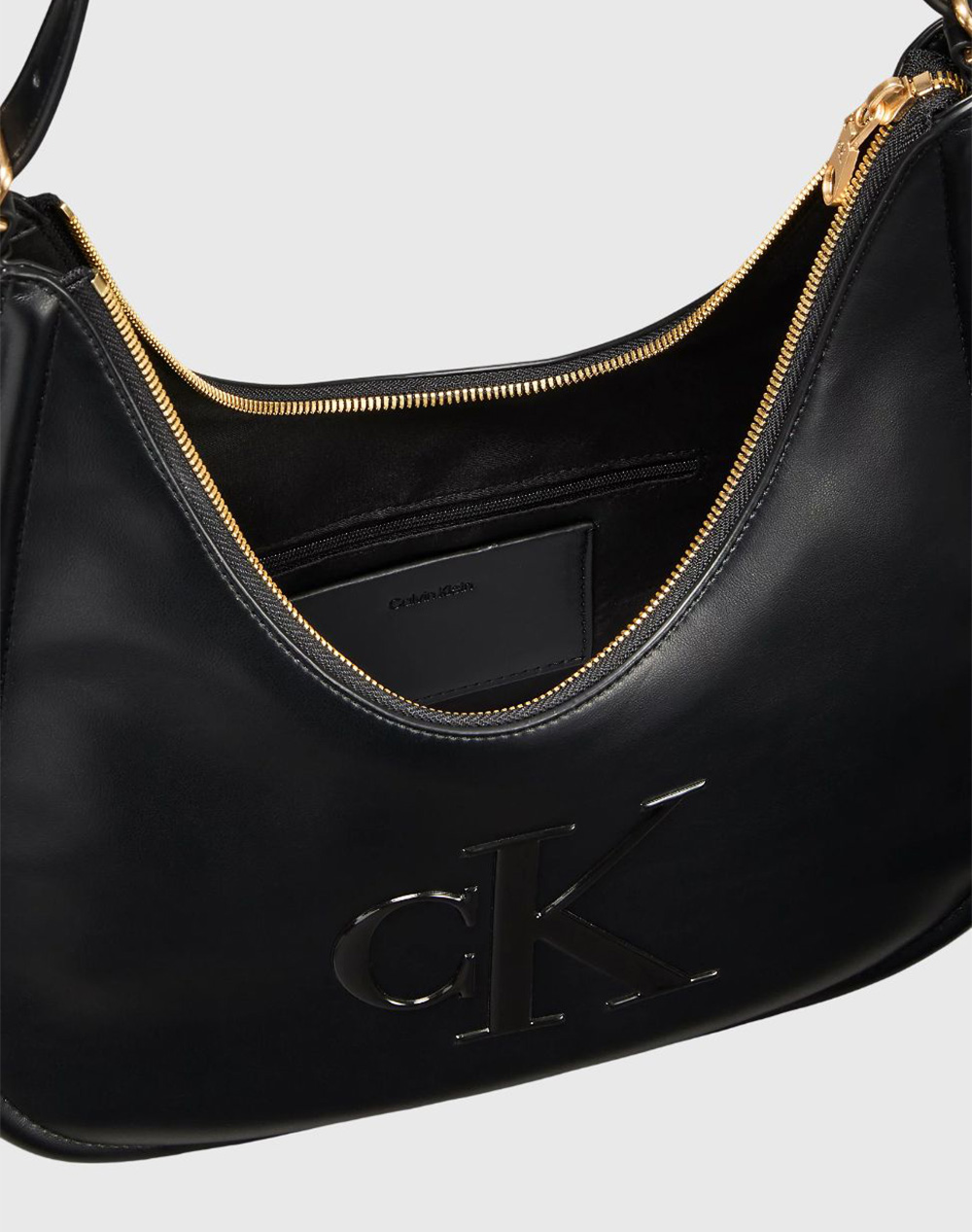 Calvin Klein Jeans Bold Ck Crescent Bag Lv04F3427G-Ub1 Black Γυναικεία αξεσουάρ τσάντες Politikos Shop Πολιτικός