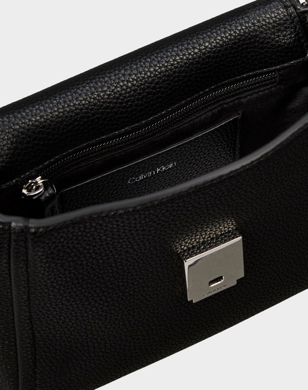 Calvin Klein Jeans Emblem Hw Pebble Crossbody 20 Lv04F3511G-Ub1 Black Γυναικεία αξεσουάρ τσάντες Politikos Shop Πολιτικός
