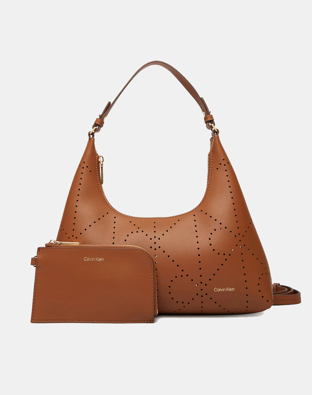 CALVIN KLEIN JEANS EMBLEM AOP PERFOR LTHR BAG LV04F3367G-46H Cappuccino