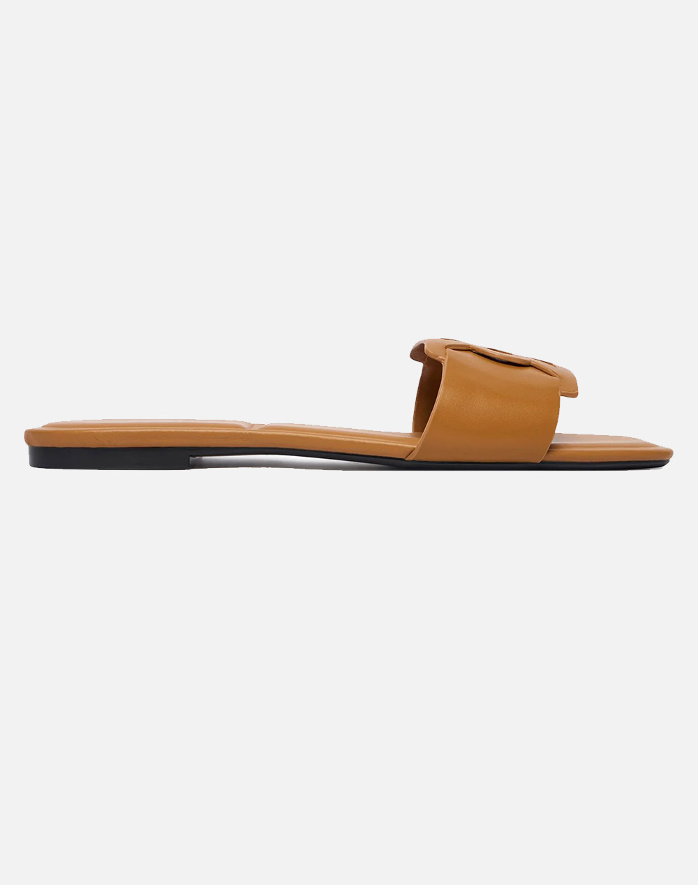 CALVIN KLEIN JEANS SQUARE FLAT SANDAL EMBLEM HW0HW03128-GBQ Tan