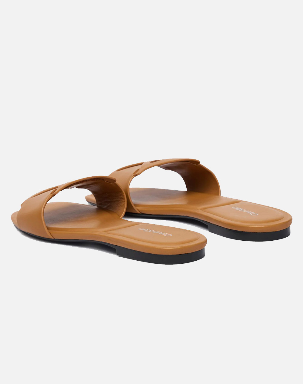 CALVIN KLEIN JEANS SQUARE FLAT SANDAL EMBLEM HW0HW03128-GBQ Tan φωτογραφία