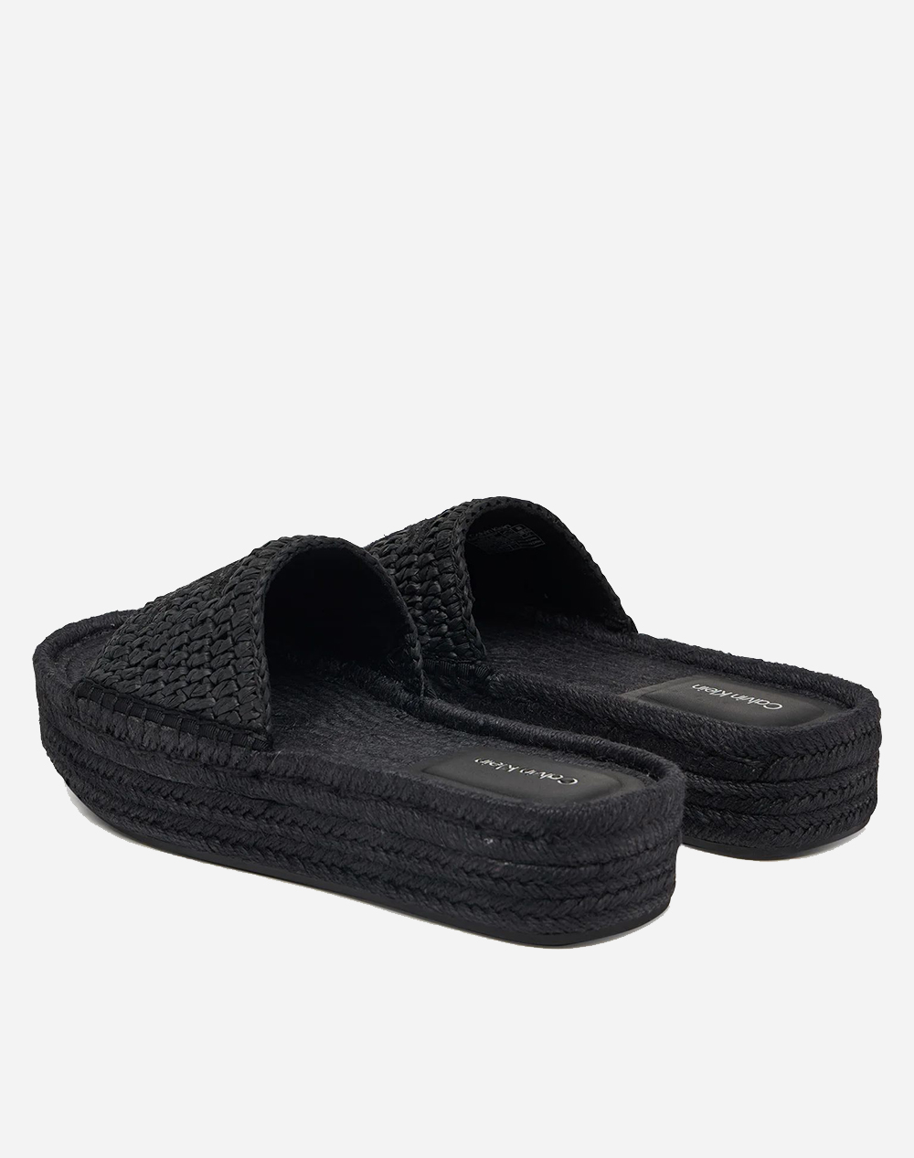 Calvin Klein Jeans Flatf Espadrille Raffia Mg Hw0Hw02895-0Gj Totalblack Γυναικεία παπούτσια Εσπαντριγιες Σανδαλια Politikos Shop Πολιτικός