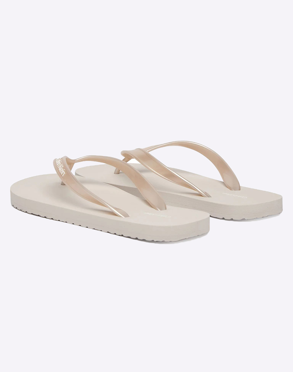 Calvin Klein Jeans Flip Flop Tpu Metallic Hw0Hw02956-Pe6 Biege Γυναικεία παπούτσια Σαγιοναρες Politikos Shop Πολιτικός