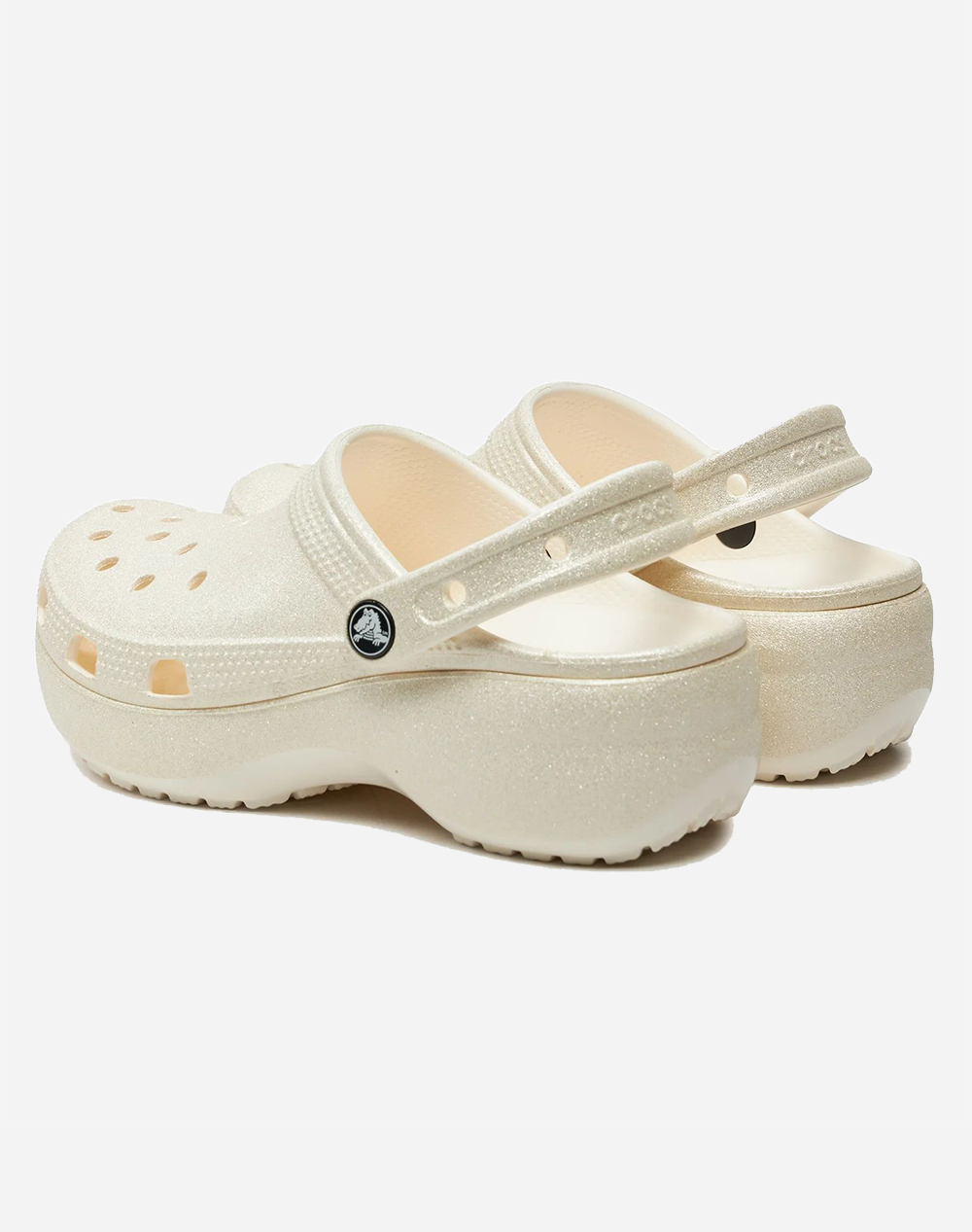Crocs Classic Platform Glitter Clogw 207241-0Wv Ecru Γυναικεία παπούτσια Σαγιοναρες Politikos Shop Πολιτικός